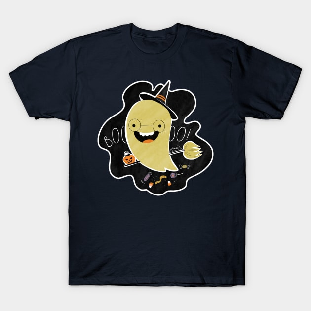 Cute Witch Ghost T-Shirt by superdupertees